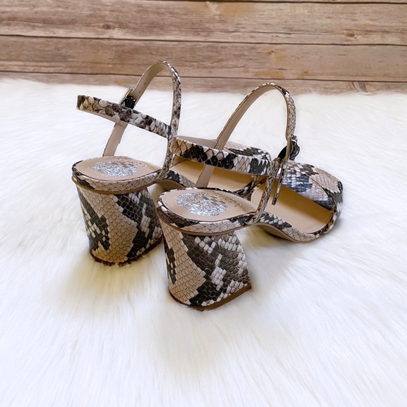 Vince Camuto Nendan Snake Print Leather Sandals - Picture 2 of 8